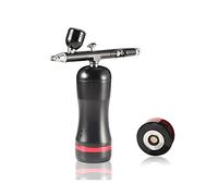 Spray Paint Machine, Designs Airbrush Compressor Auto Start and Stop Function Replace with Battery Dual Action Gun Pen(Part B Black)