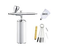 Spray Paint Machine, The Electric Mini Cordless Airbrush with Piston Air Compressor Temporary Tattoo Kit(Part C White)