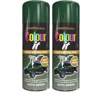 Spray Paint Nato Green Matt Finish 250ml - 2 Pack Quick Dry Aerosol Can All Purpose for Wood, Metal, Plastic, Interior & Exterior