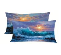 Spray Pillows 2 Pack Dusk Pillow Protectors 45x70cm soft Pillow Case 2 Pack, With Hidden Zipper Pillow cases, Pillows Hotel Quality, Bedding Standard Size Pillowcase, for Outdoor Decoration bz-634