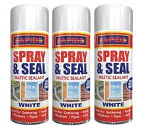 Spray & Seal White Mastic Sealant, Flexible & Crack-Resistant, Quick Drying, Waterproof Formula, White Finish, Ideal for Guttering Roofs Window Pipes Soil, Spray & Seal Leak 400ml (3)