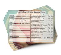 Spray Tan Client Cards A6 Size - Salon and Therapist Customer Consultation Record - Treatment Services Essentials - Profile and Recording Forms - Beauty Stationery - 105x148mm - Pack of 100