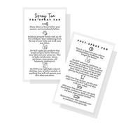 Spray Tan Pre and Post Care Aftercare Instructions | 50pk | How to Care for Your Spray tan and pre-tan Instructions Before Your Spray tan Size 3.5 x 2” Cards for Professionals Black and White