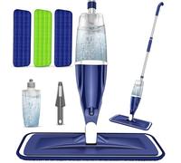 Spray Wet Floor Mops with 3 Reusable Washable Pads for Cleaning Floors - EXEGO Microfibre Floor Mop with Spray Dust Dry Mop Household Flat Mops for Cleaning Laminate Tile Wood Hardwood