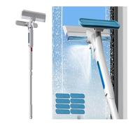 Spray Window Cleaning Kit Rotatable Head Two Spray Modes Window Cleaner Squeegee with Water Tank and 8 Pads for Shower Glass Car Window