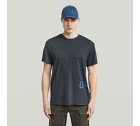 Sprayed Graphic T-Shirt - Dark blue - Men L