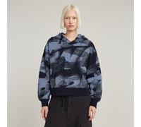 Sprayed Letters Loose Hooded Sweater - Multi color - Women XL