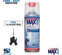 SprayMax 680065 2K Matt Clear Coat Spray Aerosol 400ml With 1x Glove Pair