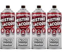 SPRAYTEKK Clear Lacquer Spray Paint | 400ml | Fast-Drying Acrylic Topcoat for Wood, Metal, Plastic & More | Non-Yellowing, UV & Scratch Resistant | Indoor & Outdoor Use (Gloss, 4)