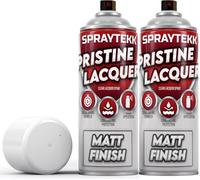 SPRAYTEKK Clear Lacquer Spray Paint | 400ml | Fast-Drying Acrylic Topcoat for Wood, Metal, Plastic & More | Non-Yellowing, UV & Scratch Resistant | Indoor & Outdoor Use (Matte, 2)