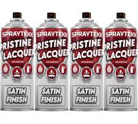 SPRAYTEKK Clear Lacquer Spray Paint | 400ml | Fast-Drying Acrylic Topcoat for Wood, Metal, Plastic & More | Non-Yellowing, UV & Scratch Resistant | Indoor & Outdoor Use (Satin, 4)