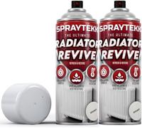 SPRAYTEKK Radiator Spray Paint | Heat Resistant up to 170°C | All-in-One Primer, Undercoat & Topcoat | Fast Drying, Anti-Rust | For Radiators, Pipes, Boilers & Hot Water Tanks (Satin White, 2)