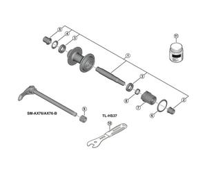 SPRE FHMT410-B Complete Hub Axle Black one size
