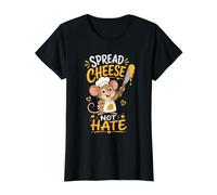 Spread Cheese Not Hate Cute Mouse Chef Value Graphic T-Shirt, Women, Black, M