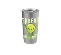 Spread Happeaness Humorous Pea Lovers Vegetarian Positivity Stainless Steel Insulated Tumbler