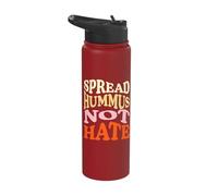 Spread Hummus Not Hate Vegan Vegetarian Lover Retro Style Stainless Steel Insulated Water Bottle