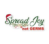 Spread Joy not Germs, Novelty Holiday Festive Lockdown Design, Self-Adhesive Vinyl Sticker - Medium 300x130mm