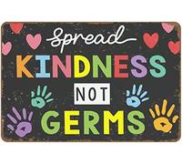 Spread Kindness Not Germs Poster School Health Safety Poster Health Clinic Wall Art Classroom Decor Health Room Nurse Office Halloween Horror Movies Metal Tin Sign Vintage Tin Metal Sign 5.5x8 Inch