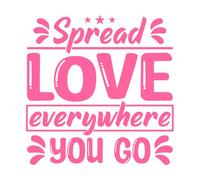 Spread Love Everywhere You go Inspirational Quotes Wall Stickers Paster Paper 42x42.6cm Do not Damage The Wall Surface Pink
