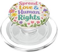 Spread Love & Human Rights Protest Quote Colorful Art PopSockets PopGrip for MagSafe