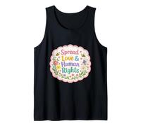 Spread Love & Human Rights Protest Quote Colorful Art Tank Top