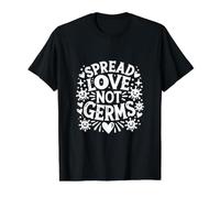 Spread Love Not Germs Cute Valentine Value Graphic T-Shirt, Men, Black, M