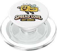 Spread Love Not Germs Ironic Butter Fly Mascot Art PopSockets PopGrip for MagSafe