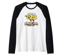 Spread Love Not Germs Ironic Butter Fly Mascot Art Raglan Baseball Tee
