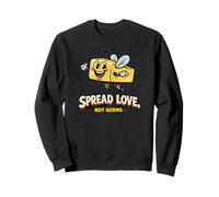Spread Love Not Germs Ironic Butter Fly Mascot Art Sweatshirt