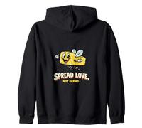 Spread Love Not Germs Ironic Butter Fly Mascot Art Zip Hoodie