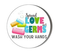 SPREAD LOVE NOT GERMS - WASH YOUR HANDS - 38mm Round Fridge Magnet