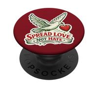 Spread Love Not Hate Illustration PopSockets Adhesive PopGrip