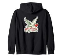 Spread Love Not Hate Illustration Zip Hoodie
