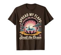 Spread My Flaps Smell The Ocean Funny Embarrassing Adult T-Shirt, Men, Brown, X-Large