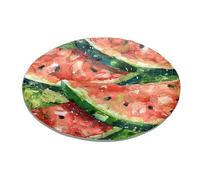 Spread-out summer watermelon 2 Round Fluffy Shaggy Area Rug - Non-Slip Soft Plush Carpet, Washable Round Mat for Bedroom Living Room Chair Entryway