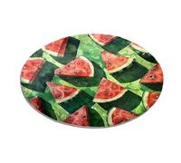 Spread-out summer watermelon Round Fluffy Shaggy Area Rug - Non-Slip Soft Plush Carpet, Washable Round Mat for Bedroom Living Room Chair Entryway