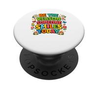Spread Smiles Today Retro Groovy Positive Message PopSockets Adhesive PopGrip