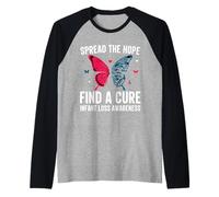 Spread the Hope Find a Cure Awareness Design Raglan Baseball Tee