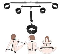 Spreader Bar Bondage Sex Toys with Neck Collar Wrist Ankle Restraint Kits, BDSM Bondage Set Adjustable Handcuffs Collar for Adult Couple