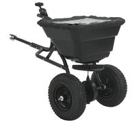 Spreader Black PVC and Steel Lawn Garden Tool Seed Fertilizer Care vidaXL