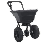 vidaXL Black PVC and Steel Push Lawn Spreader 29L - Size: 78 x 53 x 81.5cm - Wilko