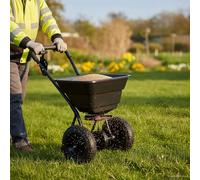 Spreader Lawn Fertilizer Seeder Black 82x46x75cm PVC&Steel Outdoor Use Durable