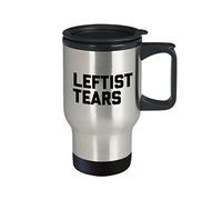 SpreadPassion - Leftist Tears Tumbler - Stainless Steel Novelty Tumbler for Birthday and Anniversary Parties - Gift Idea for Appreciate on Christmas - 14 Oz Hot Tea Travel Tumbler (Silver)
