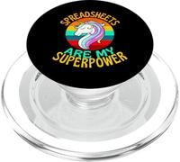 Spreadsheets Are My Superpower Unicorn Funny Spreadsheet PopSockets PopGrip for MagSafe
