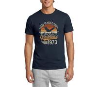 Spreadshirt 1973 Vintage Retro Birthday Gift Men's T-Shirt, L, Navy