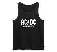 Spreadshirt AC/DC Back in Black Album White Logo Men's Organic Tank Top, XXL, Black