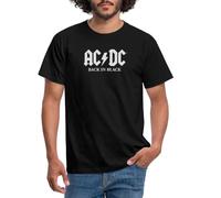 Spreadshirt AC/DC Back in Black Album White Logo Men's T-Shirt, XXL, Black