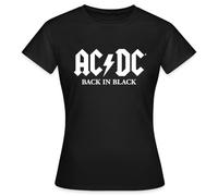 Spreadshirt AC/DC Back in Black Album White Logo Women's T-Shirt, XXL, Black