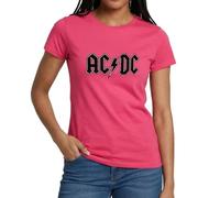 Spreadshirt AC/DC Black Logo with Lightning Bolt Women's T-Shirt, XXL, Azalea
