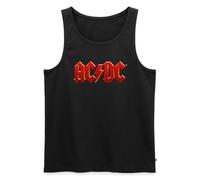 Spreadshirt AC/DC Classic Logo with Lightning Bolt Men's Organic Tank Top, 3XL, Black